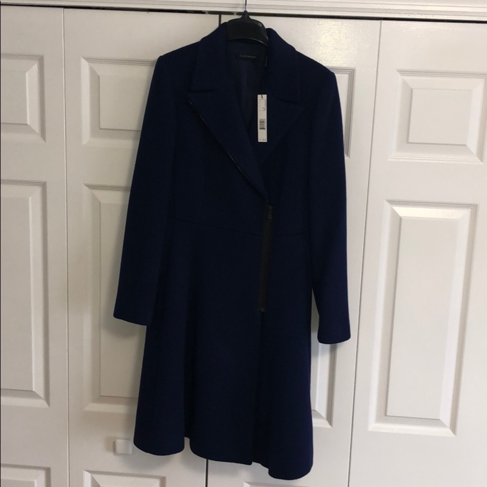 Medium Elie Tahari Blueberry Aliza Peacoat